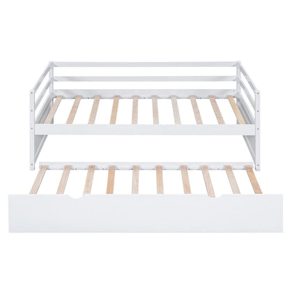 Twin Size Wood Daybed with Twin Size Trundle
