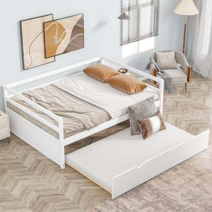 Twin Size Wood Daybed with Twin Size Trundle