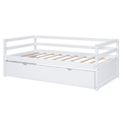 Twin Size Wood Daybed with Twin Size Trundle