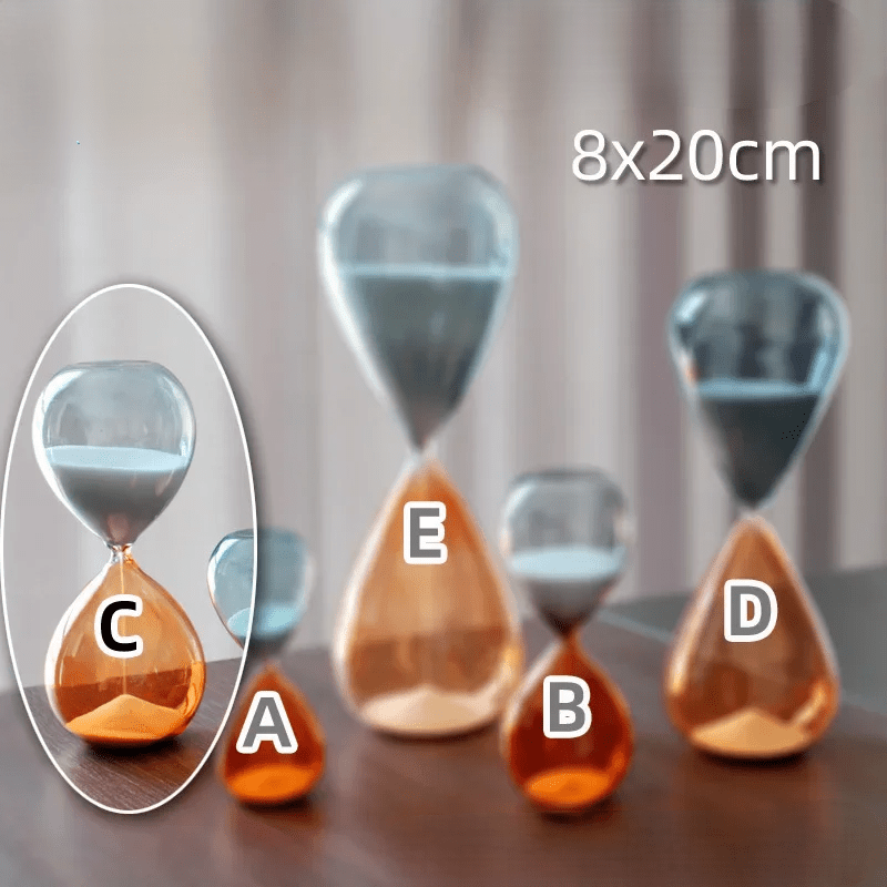 Two-Tone Hourglass Timer – Chic Glass Sand Timer for Home, Desk & Kitchen Décor (5-60 Min)