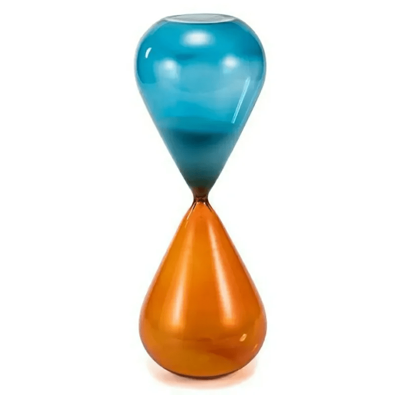 Two-Tone Hourglass Timer – Chic Glass Sand Timer for Home, Desk & Kitchen Décor (5-60 Min)