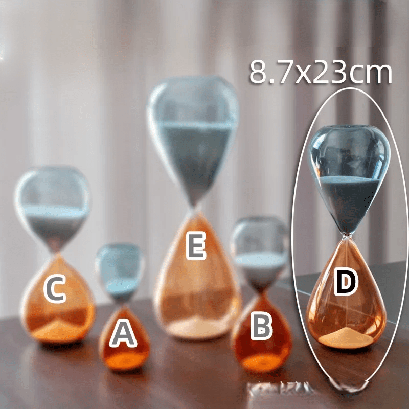 Two-Tone Hourglass Timer – Chic Glass Sand Timer for Home, Desk & Kitchen Décor (5-60 Min)