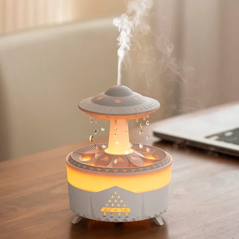 UFO Raindrop Humidifier – 350ML Smart Air Purifier & Essential Oil Diffuser for Soothing, Aromatic Ambiance