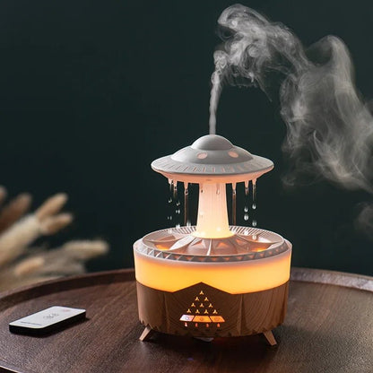 UFO Raindrop Humidifier – 350ML Smart Air Purifier & Essential Oil Diffuser for Soothing, Aromatic Ambiance
