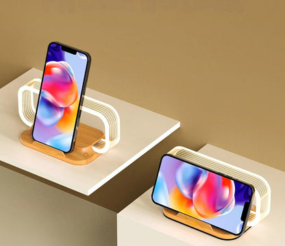 Ultimate LED  Desk Lamp with Charging Station – 5-in-1 Fast Wireless Charger, LED Desk Lamp, Clock & Night Light with USB Port for Effortless Power & Style