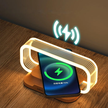 Ultimate LED  Desk Lamp with Charging Station – 5-in-1 Fast Wireless Charger, LED Desk Lamp, Clock & Night Light with USB Port for Effortless Power & Style