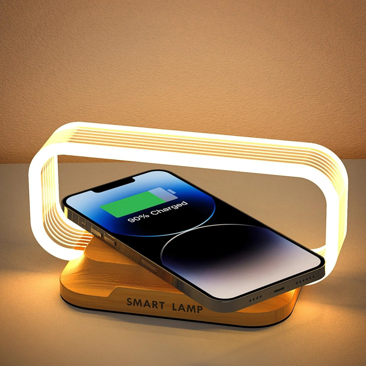 Ultimate LED  Desk Lamp with Charging Station – 5-in-1 Fast Wireless Charger, LED Desk Lamp, Clock & Night Light with USB Port for Effortless Power & Style