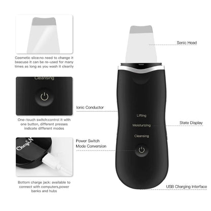 Ultrasonic Skin Scrubber & Face Spatula with Nano Mist Sprayer
