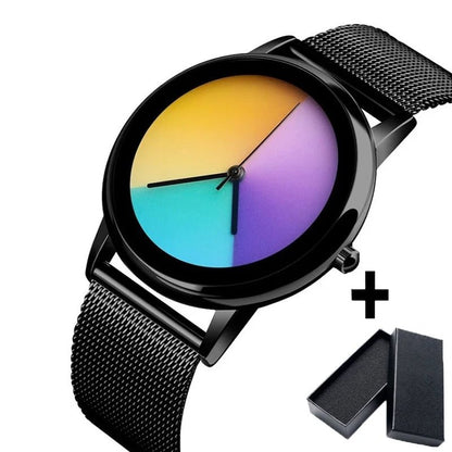 Ultrathin Colorful Changing Quartz Women's Watch – A Chic Steel Timepiece with a Mesmerizing Color-Changing Dial. The Perfect Blend of Style, Sophistication & A Thoughtful Gift for Any Occasion