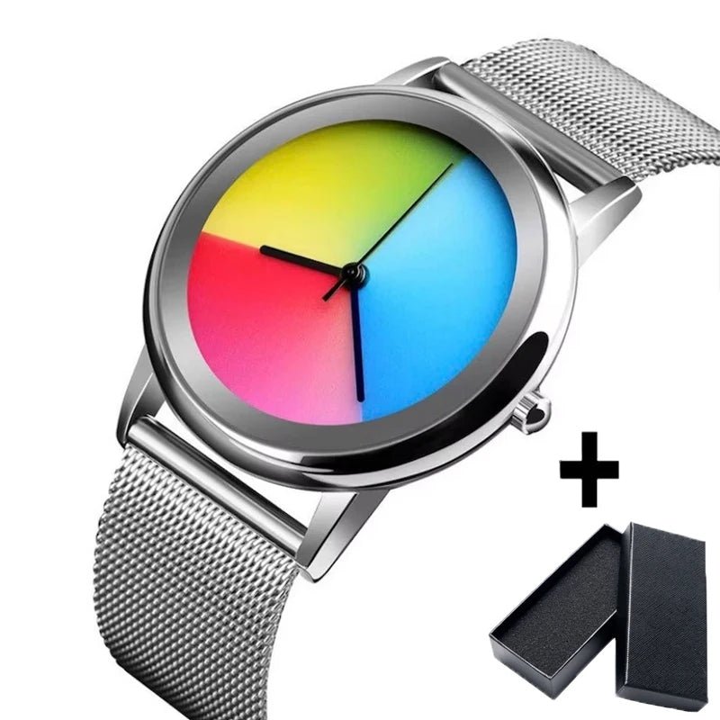 Ultrathin Colorful Changing Quartz Women's Watch – A Chic Steel Timepiece with a Mesmerizing Color-Changing Dial. The Perfect Blend of Style, Sophistication & A Thoughtful Gift for Any Occasion