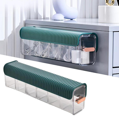 Underwear Organizer - 6-Grid Wall Mounted Transparent Underwear Storage Box