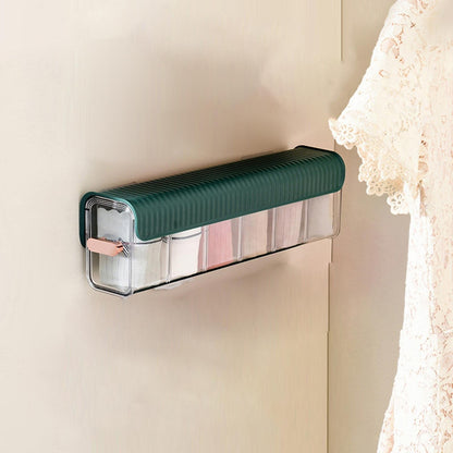 Underwear Organizer - 6-Grid Wall Mounted Transparent Underwear Storage Box