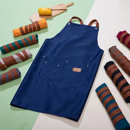 Unisex Fashion Kitchen Chef Work Apron - Ideal for  for Grill Restaurant, Bar Shop, Cafes, Beauty Nails, and Studios Uniform