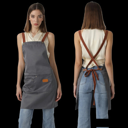Unisex Fashion Kitchen Chef Work Apron - Ideal for  for Grill Restaurant, Bar Shop, Cafes, Beauty Nails, and Studios Uniform
