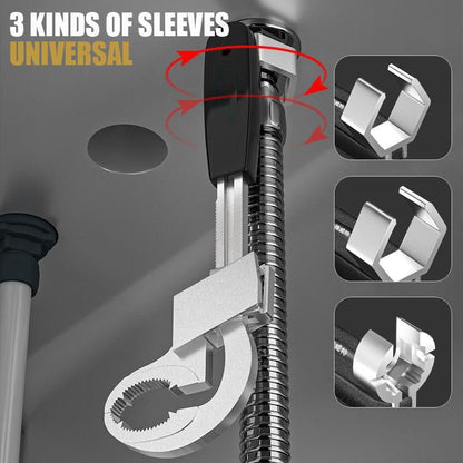 Universal Adjustable Double Ended Wrench - Multifunctional Wrench for Disassembly & Assembly Valves/Faucets/Connecting Pipes/Shower Heads