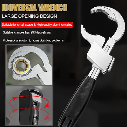 Universal Adjustable Double Ended Wrench - Multifunctional Wrench for Disassembly & Assembly Valves/Faucets/Connecting Pipes/Shower Heads