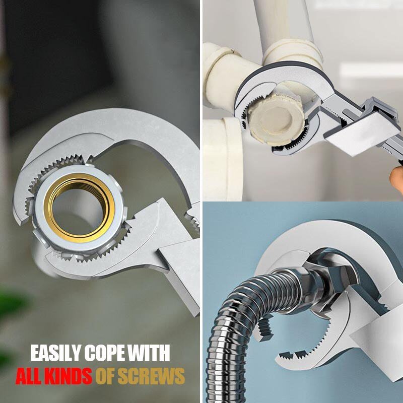 Universal Adjustable Double Ended Wrench - Multifunctional Wrench for Disassembly & Assembly Valves/Faucets/Connecting Pipes/Shower Heads