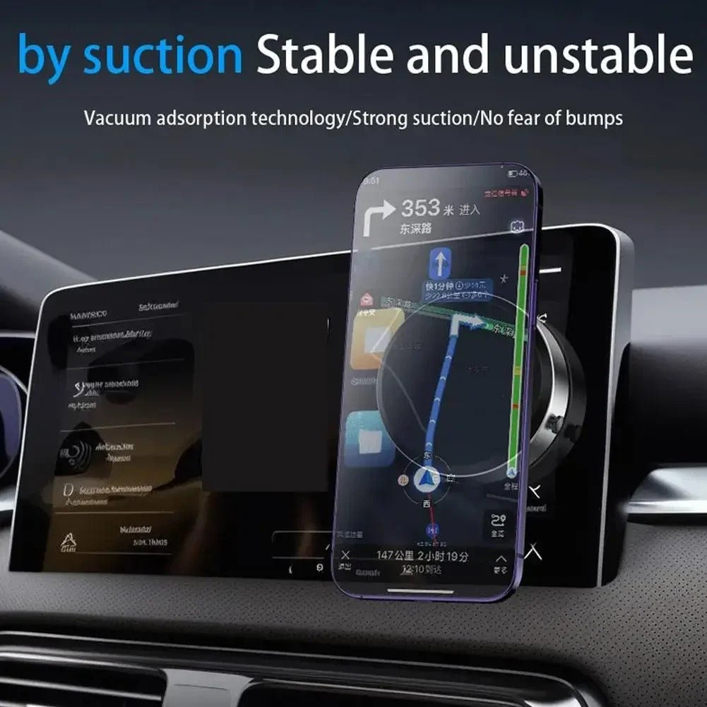 Universal Car Suction Cup Magnetic Phone Holder - Black Technology, Stable Vacuum Adsorption Phone Mount
