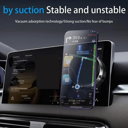 Universal Car Suction Cup Magnetic Phone Holder - Black Technology, Stable Vacuum Adsorption Phone Mount