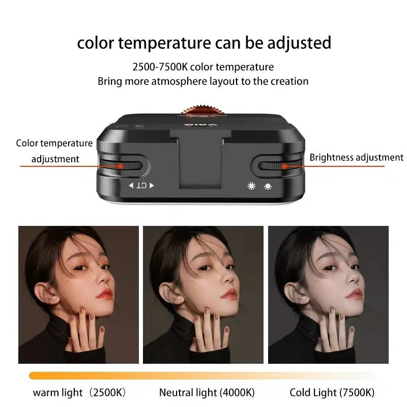 Universal Professional Shooting LED Camera Light - Clip-on Selfie Light LED for Phone Camera, Stabilizer, Video Conference, Zoom, Photography, and Makeup