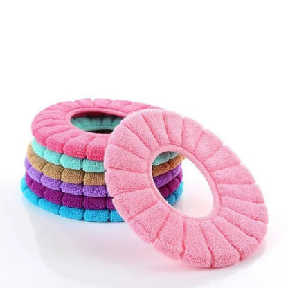 Universal Thick Toilet Seat Cover – Soft, Warm, Washable Coral Fleece Mat for Home Décor and Bathroom Comfort