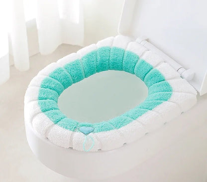 Universal Thick Toilet Seat Cover – Soft, Warm, Washable Coral Fleece Mat for Home Décor and Bathroom Comfort