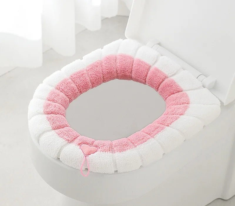 Universal Thick Toilet Seat Cover – Soft, Warm, Washable Coral Fleece Mat for Home Décor and Bathroom Comfort