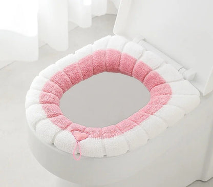 Universal Thick Toilet Seat Cover – Soft, Warm, Washable Coral Fleece Mat for Home Décor and Bathroom Comfort