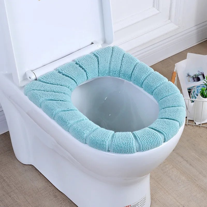 Universal Thick Toilet Seat Cover – Soft, Warm, Washable Coral Fleece Mat for Home Décor and Bathroom Comfort