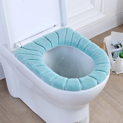 Universal Thick Toilet Seat Cover – Soft, Warm, Washable Coral Fleece Mat for Home Décor and Bathroom Comfort