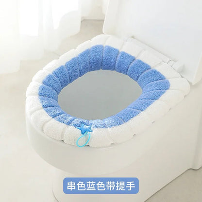 Universal Thick Toilet Seat Cover – Soft, Warm, Washable Coral Fleece Mat for Home Décor and Bathroom Comfort