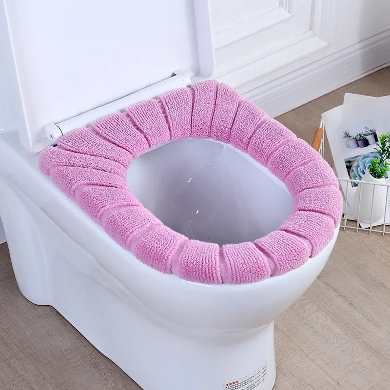 Universal Thick Toilet Seat Cover – Soft, Warm, Washable Coral Fleece Mat for Home Décor and Bathroom Comfort
