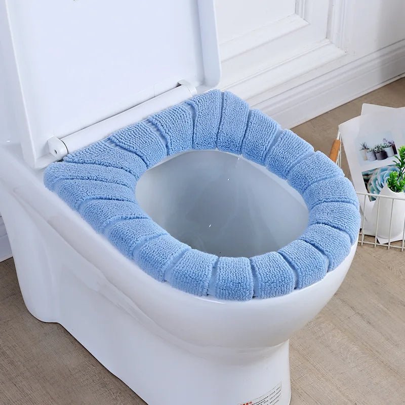 Universal Thick Toilet Seat Cover – Soft, Warm, Washable Coral Fleece Mat for Home Décor and Bathroom Comfort