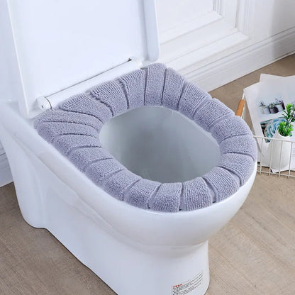 Universal Thick Toilet Seat Cover – Soft, Warm, Washable Coral Fleece Mat for Home Décor and Bathroom Comfort