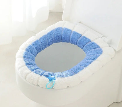 Universal Thick Toilet Seat Cover – Soft, Warm, Washable Coral Fleece Mat for Home Décor and Bathroom Comfort