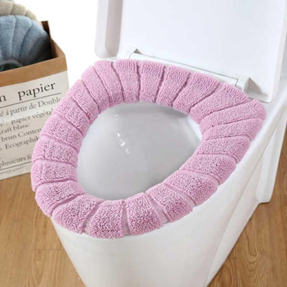 Universal Thick Toilet Seat Cover – Soft, Warm, Washable Coral Fleece Mat for Home Décor and Bathroom Comfort