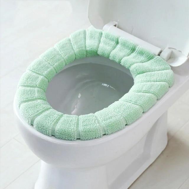 Universal Thick Toilet Seat Cover – Soft, Warm, Washable Coral Fleece Mat for Home Décor and Bathroom Comfort