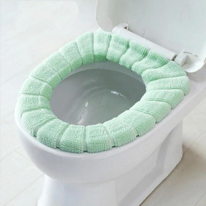 Universal Thick Toilet Seat Cover – Soft, Warm, Washable Coral Fleece Mat for Home Décor and Bathroom Comfort