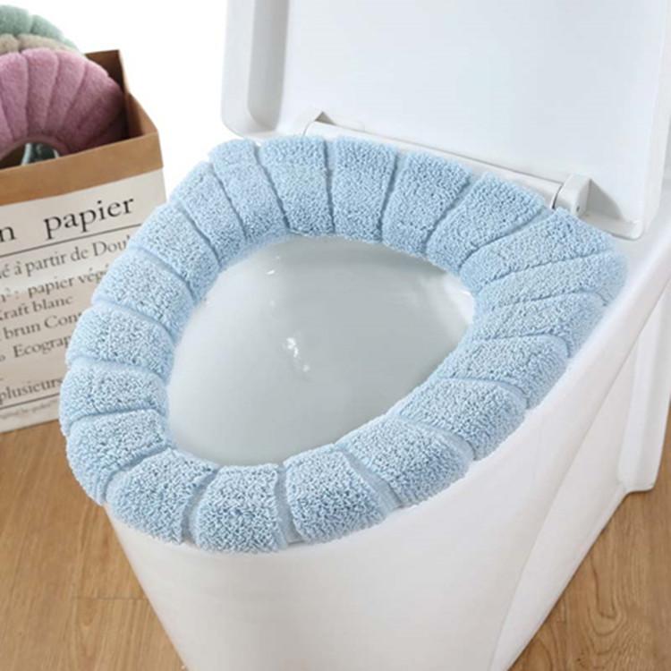 Universal Thick Toilet Seat Cover – Soft, Warm, Washable Coral Fleece Mat for Home Décor and Bathroom Comfort