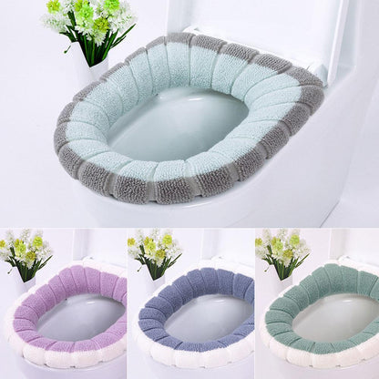 Universal Thick Toilet Seat Cover – Soft, Warm, Washable Coral Fleece Mat for Home Décor and Bathroom Comfort