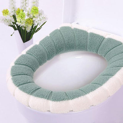 Universal Thick Toilet Seat Cover – Soft, Warm, Washable Coral Fleece Mat for Home Décor and Bathroom Comfort