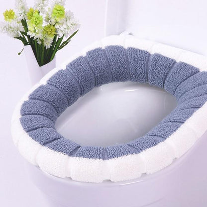 Universal Thick Toilet Seat Cover – Soft, Warm, Washable Coral Fleece Mat for Home Décor and Bathroom Comfort