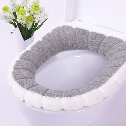 Universal Thick Toilet Seat Cover – Soft, Warm, Washable Coral Fleece Mat for Home Décor and Bathroom Comfort