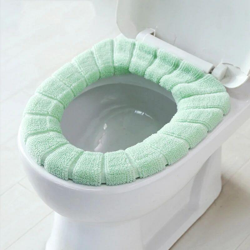 Universal Thick Toilet Seat Cover – Soft, Warm, Washable Coral Fleece Mat for Home Décor and Bathroom Comfort