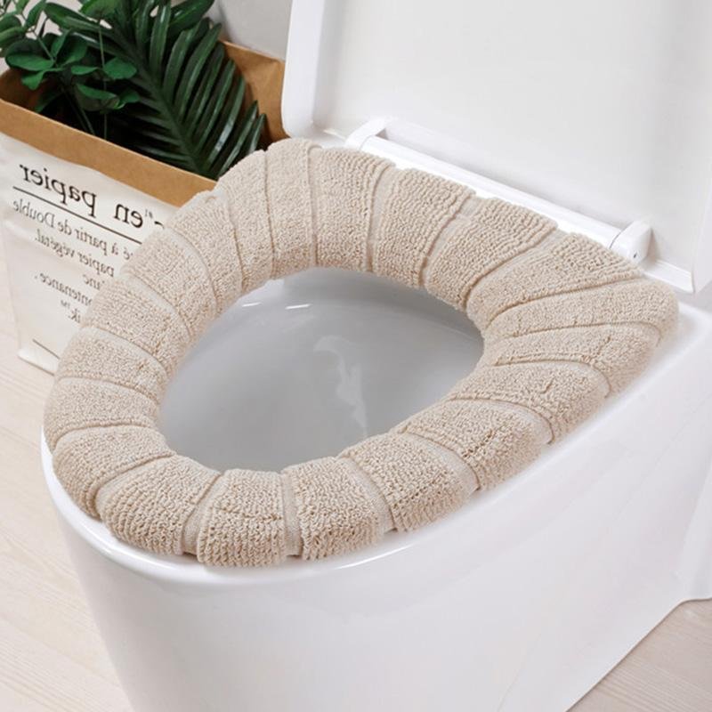 Universal Thick Toilet Seat Cover – Soft, Warm, Washable Coral Fleece Mat for Home Décor and Bathroom Comfort