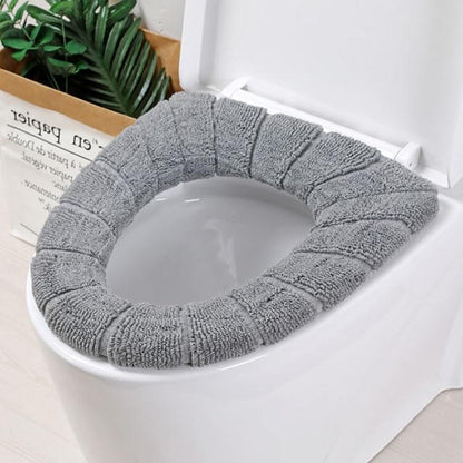 Universal Thick Toilet Seat Cover – Soft, Warm, Washable Coral Fleece Mat for Home Décor and Bathroom Comfort