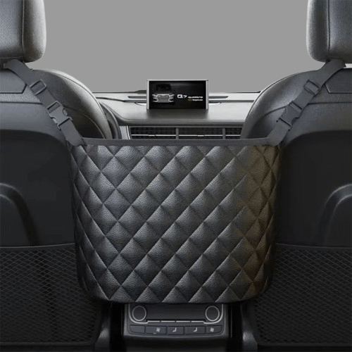 PU Leather Car Seat Back Organizer – Large Capacity Purse Holder & Storage Bag Between Front Seats