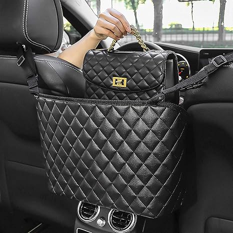 PU Leather Car Seat Back Organizer – Large Capacity Purse Holder & Storage Bag Between Front Seats