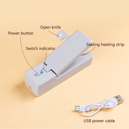 USB Chargeable Mini Bag Sealer - Compact Bag Sealer