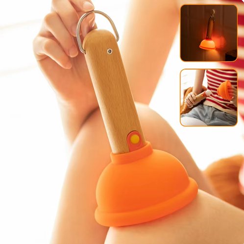 USB Rechargeable Plunger Night Light - Playful Lighting Solution
